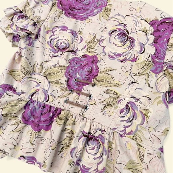 Anthropology Floral Peplum Blouse - Picture 2 of 3